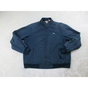 VINTAGE Izod Lacotste Jacket Mens Large Blue Full Zip Bi Swing Golf Golfer 80s*